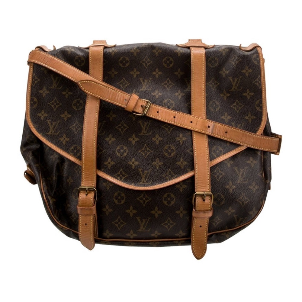 Louis Vuitton Saumur 43 Monogram Canvas Brown & Tan Crossbody briefcase